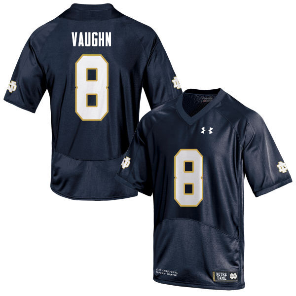 Men #8 Donte Vaughn Notre Dame Fighting Irish College Football Jerseys Sale-Navy